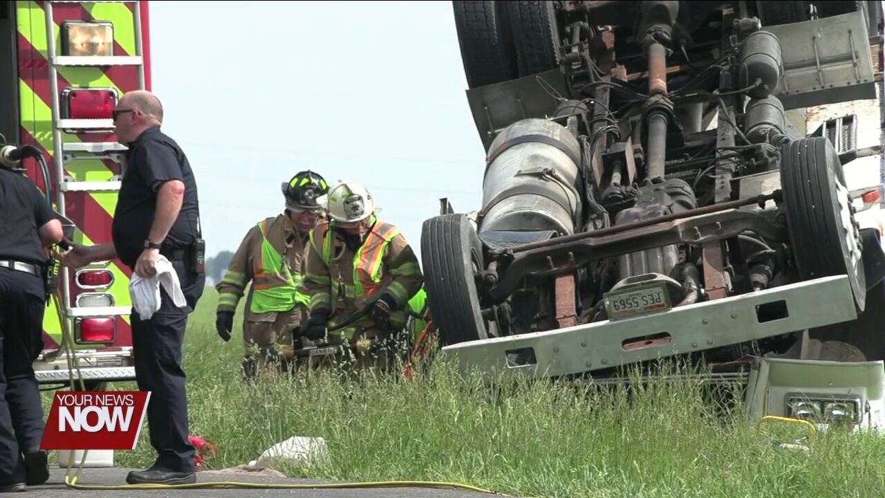 Ohio State Highway Patrol investigates rollover crash involving a farming vehicle